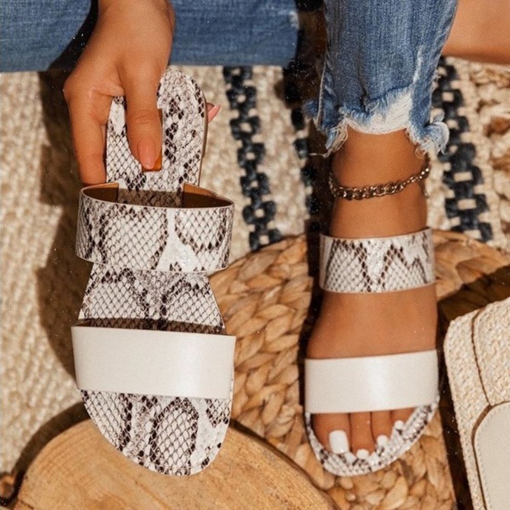 Fun in the Sun Snake Skin Sandals - Picture 1 of 2